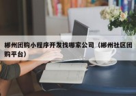 郴州团购小程序开发找哪家公司（郴州社区团购平台）