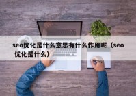 seo优化是什么意思有什么作用呢（seo 优化是什么）