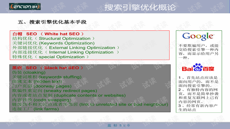 SEO优化培训PPT解析的风险